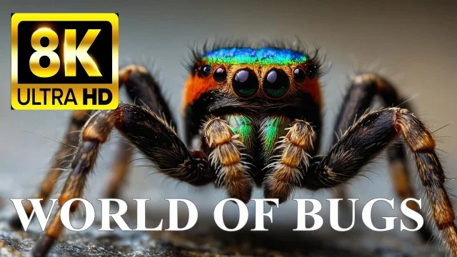 SECRET WORLD OF BUGS 8K ULTRA HD - Insect Names and Nature Sounds